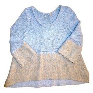 Anthropologie Knitted and Knotted felt
lace sweater - XL